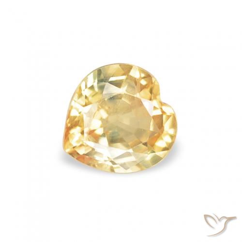 0.40ct Natural Luz Dourada Safira, Coração, VS