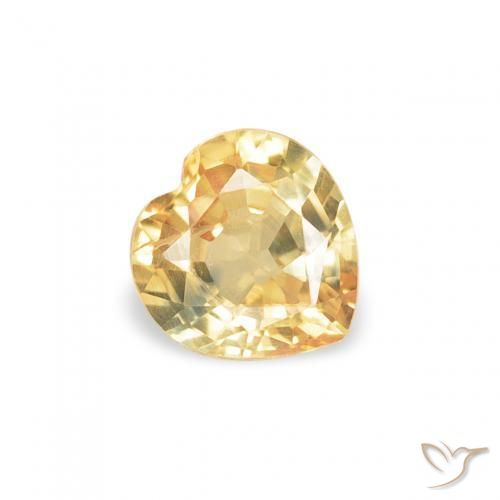 Safira Luz Dourada Natural 0.40ct, Coração, VS