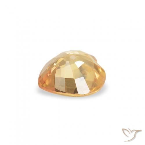 Safira Luz Dourada Natural 0.40ct, Coração, VS