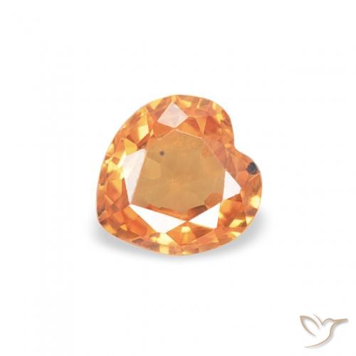 0.33ct Natural Laranja brilhante Safira, Coração, VS