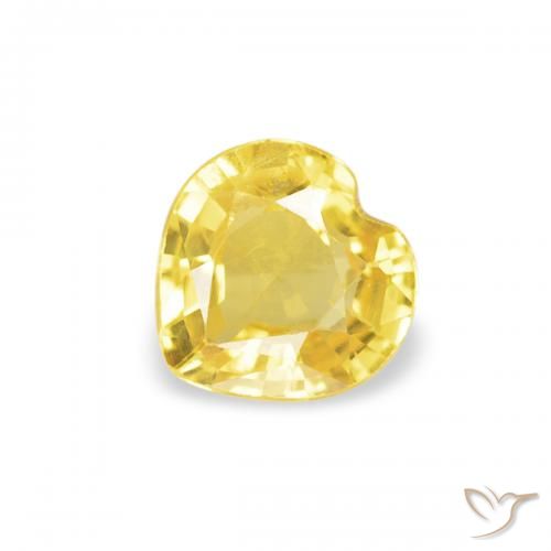 0.37ct Natural amarelo médio Safira, Coração, VS