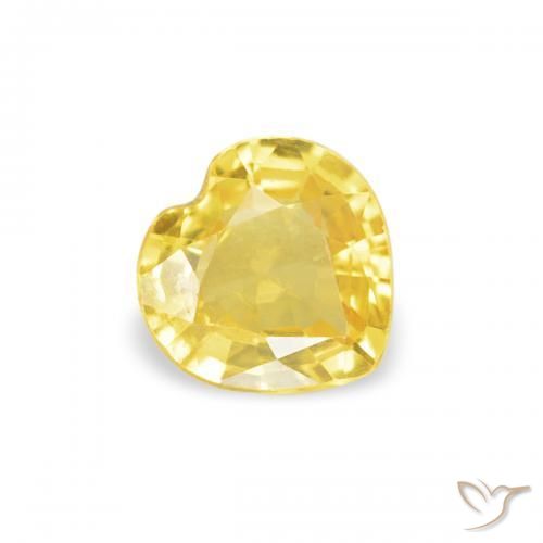 Safira amarelo médio Natural 0.37ct, Coração, VS