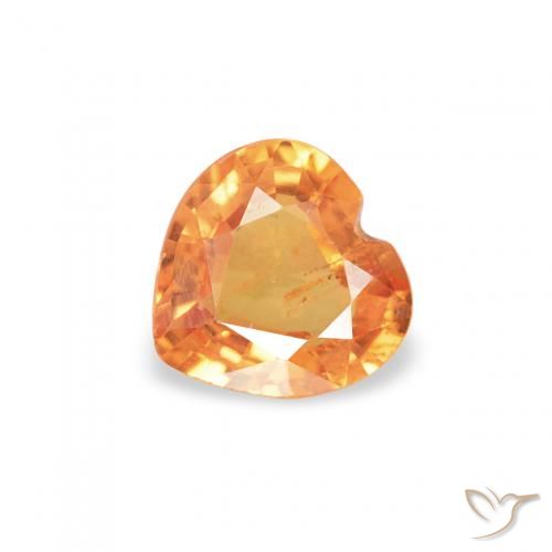 0.37ct Natural Laranja brilhante Safira, Coração, VS