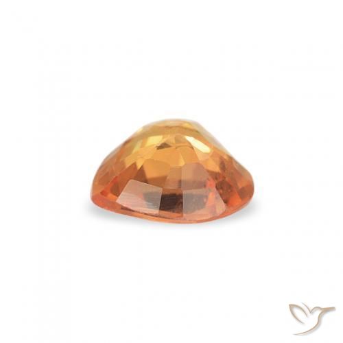 Safira Laranja brilhante Natural 0.37ct, Coração, VS