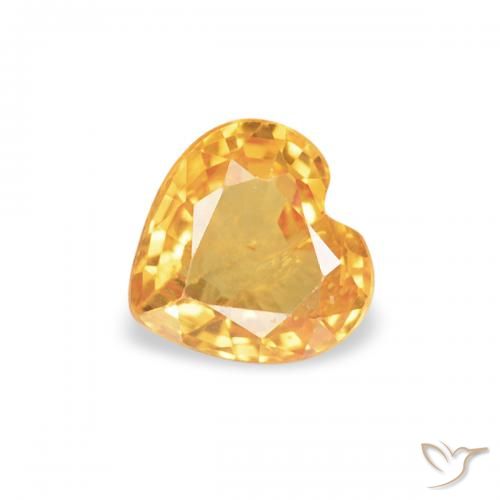 0.38ct Natural Laranja Médio Safira, Coração, VS