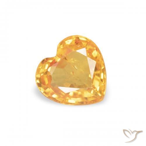 Safira Laranja Médio Natural 0.38ct, Coração, VS
