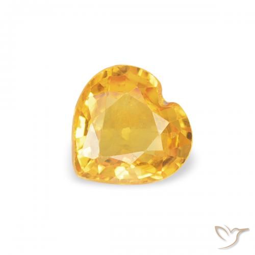 0.38ct Natural ouro brilhante Safira, Coração, VS