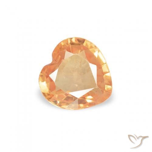 Safira Laranja Intenso Natural 0.39ct, Coração, VS