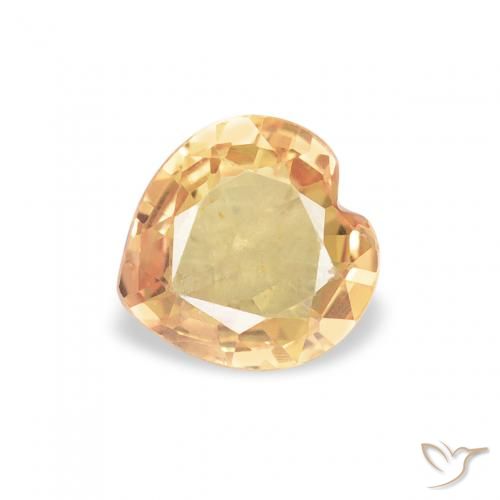 0.49ct Natural Dourado Safira, Coração, VS