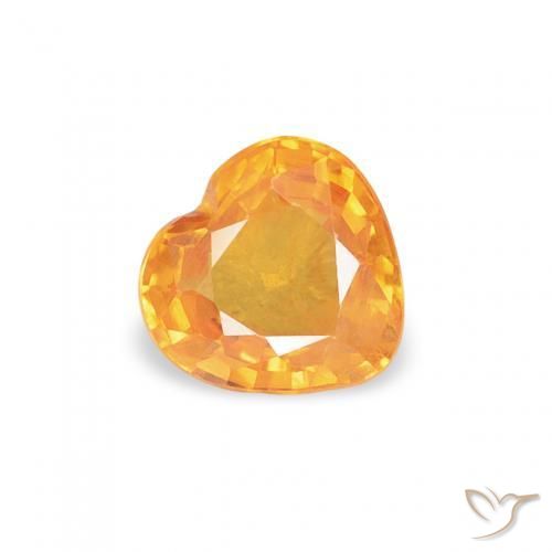 Safira Laranja Médio Natural 0.42ct, Coração, VS