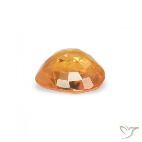 Safira Laranja Médio Natural 0.42ct, Coração, VS