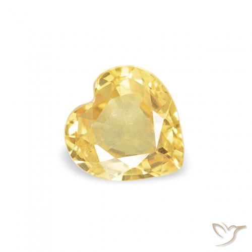 Safira Laranja Dourada Natural 0.37ct, Coração, VS