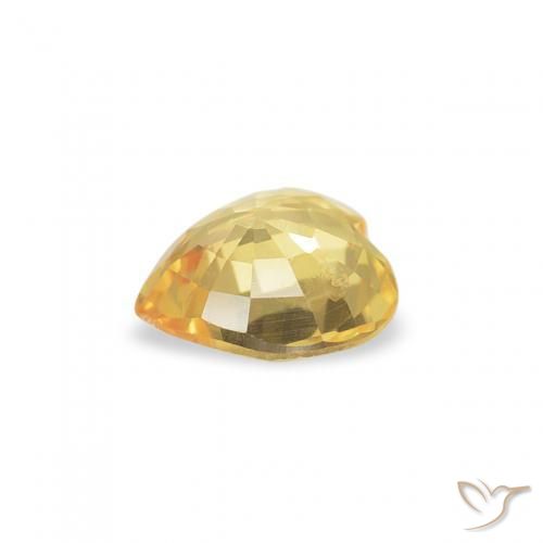 Safira Laranja Dourada Natural 0.37ct, Coração, VS