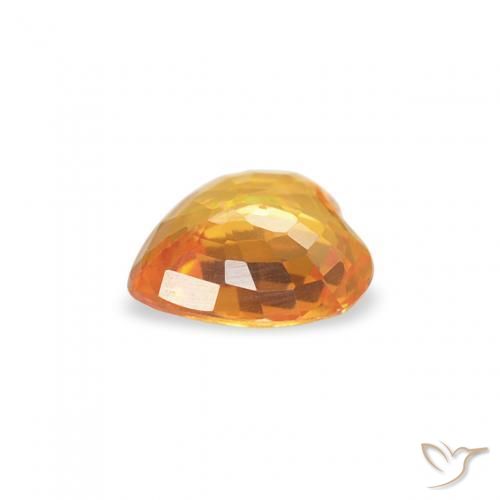 Safira Laranja Médio Natural 0.39ct, Coração, VS