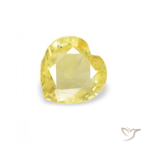 0.36ct Natural Luz amarela Safira, Coração, VS
