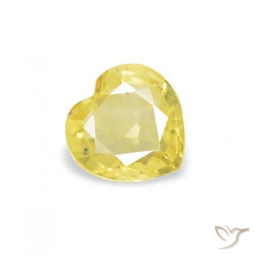 Safira Luz amarela Natural 0.36ct, Coração, VS