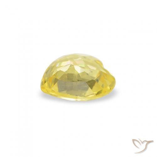 Safira Luz amarela Natural 0.36ct, Coração, VS