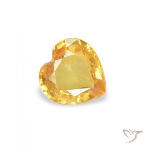 0.38ct Natural Dourado Safira, Coração, VS