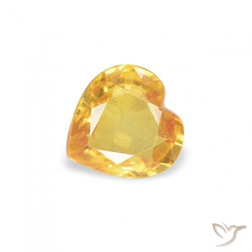 Safira Dourado Natural 0.38ct, Coração, VS