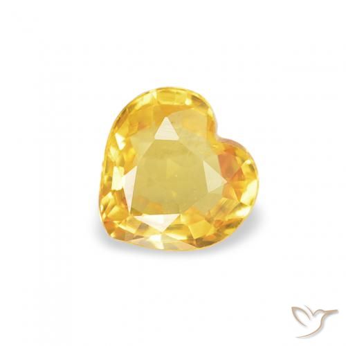 0.38ct Natural Dourado Safira, Coração, VS