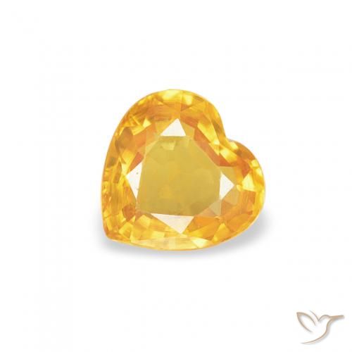0.40ct Natural Dourado Safira, Coração, VS
