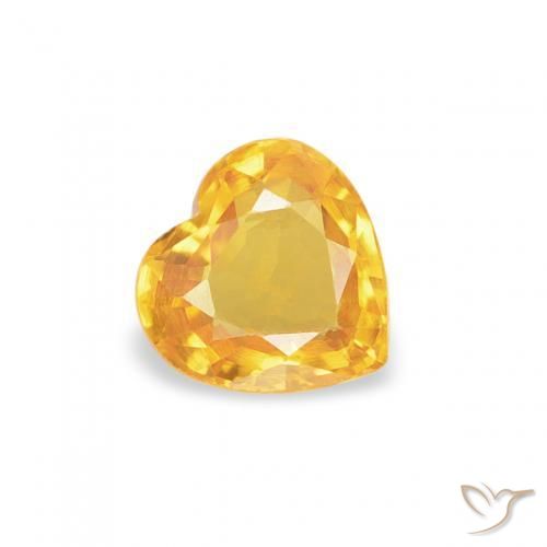 Safira Dourado Natural 0.40ct, Coração, VS