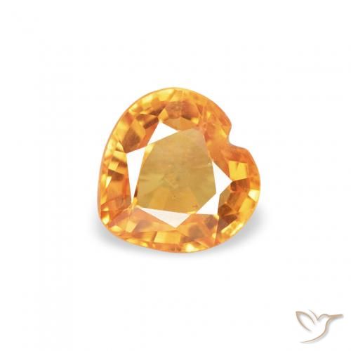 0.42ct Natural Laranja-Ouro Safira, Coração, VS