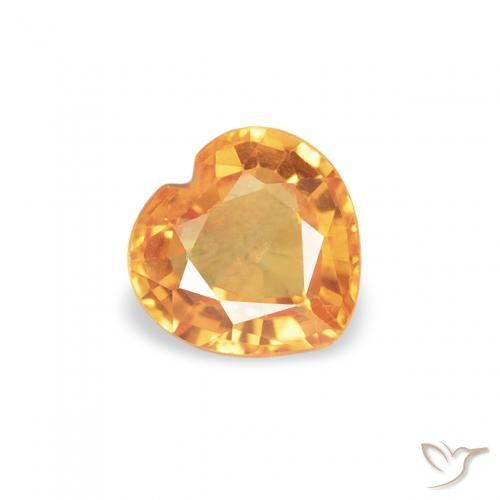 Safira Laranja-Ouro Natural 0.42ct, Coração, VS