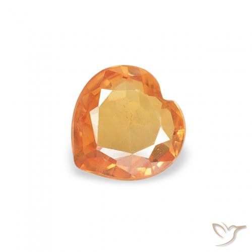 0.34ct Natural Laranja Médio Safira, Coração, VS