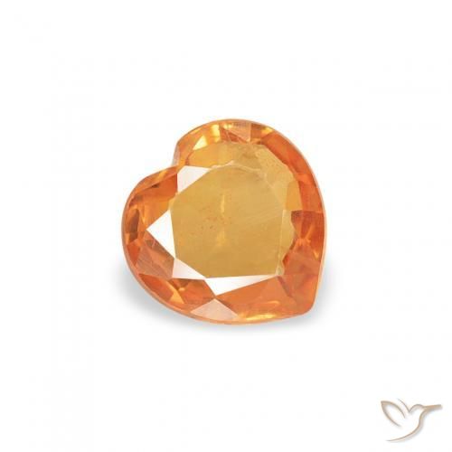 Safira Laranja Médio Natural 0.34ct, Coração, VS