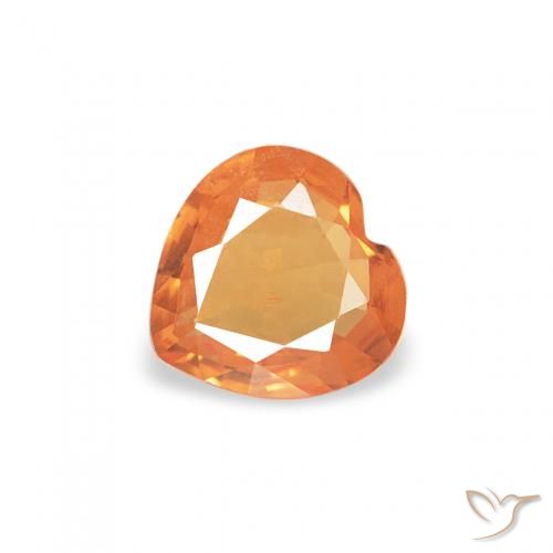 Safira damasco laranja Natural 0.30ct, Coração, VS