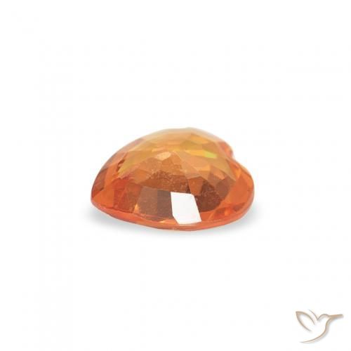 Safira damasco laranja Natural 0.30ct, Coração, VS