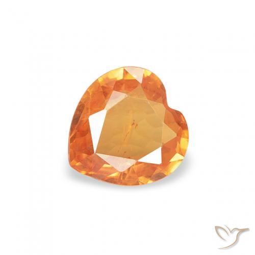 0.35ct Natural Laranja brilhante Safira, Coração, VS