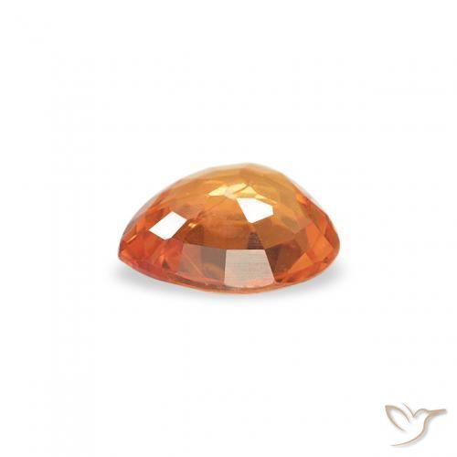Safira Laranja brilhante Natural 0.35ct, Coração, VS