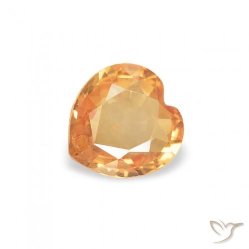 0.36ct Natural mel de laranja Safira, Coração, VS