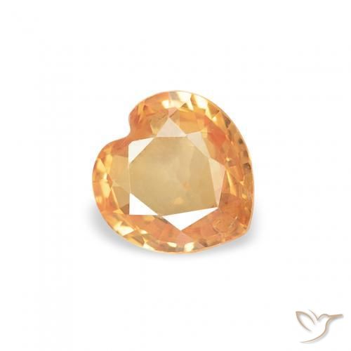 Safira mel de laranja Natural 0.36ct, Coração, VS