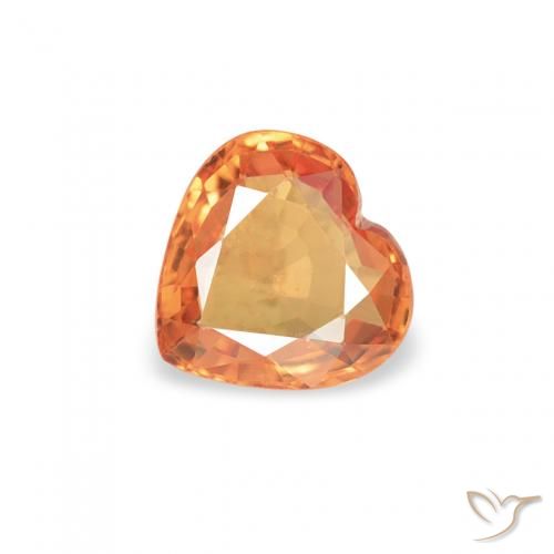 0.38ct Natural Laranja brilhante Safira, Coração, VS