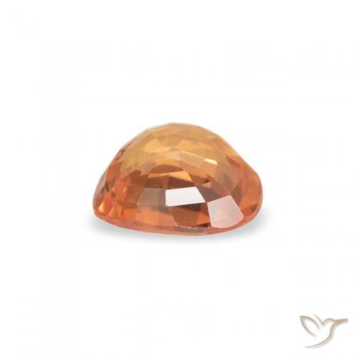 Safira Laranja brilhante Natural 0.38ct, Coração, VS