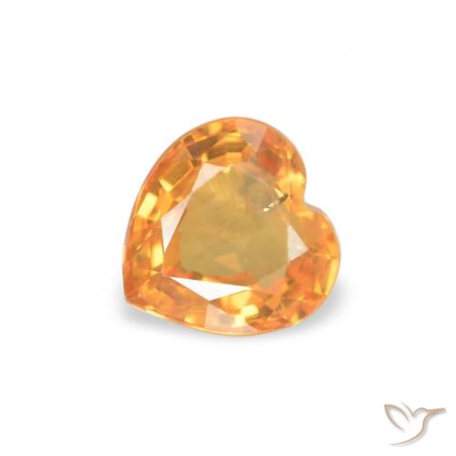 0.47ct Natural Laranja Médio Safira, Coração, VS