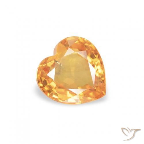 Safira Laranja Médio Natural 0.47ct, Coração, VS