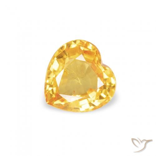 0.41ct Natural Dourado Safira, Coração, VS