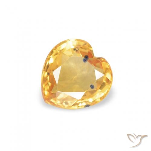 0.47ct Natural Medium Dark-Golden Safira, Coração, VS