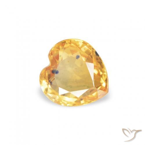Safira Medium Dark-Golden Natural 0.47ct, Coração, VS