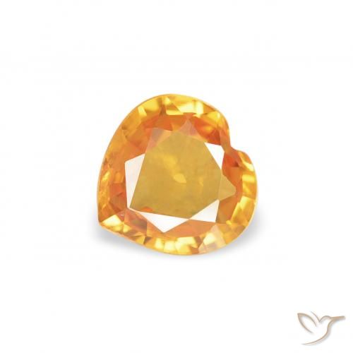 0.34ct Natural Laranja Médio Safira, Coração, VS