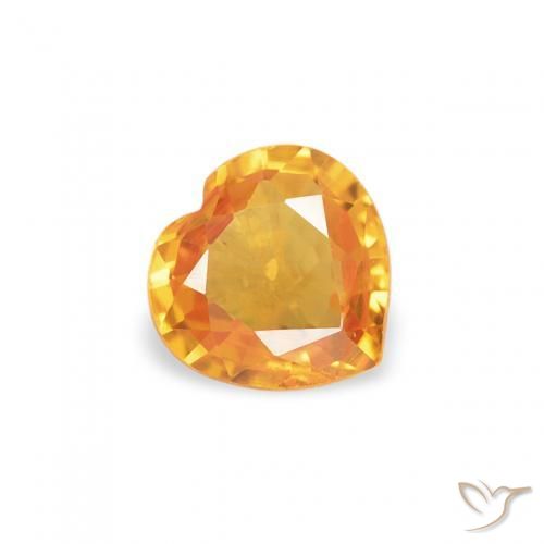 Safira Laranja Médio Natural 0.34ct, Coração, VS