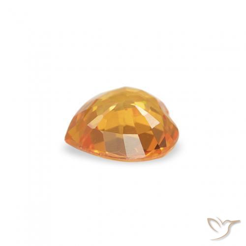 Safira Laranja Médio Natural 0.34ct, Coração, VS