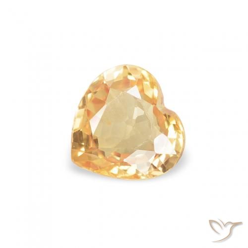 0.37ct Natural Dourado Safira, Coração, VS