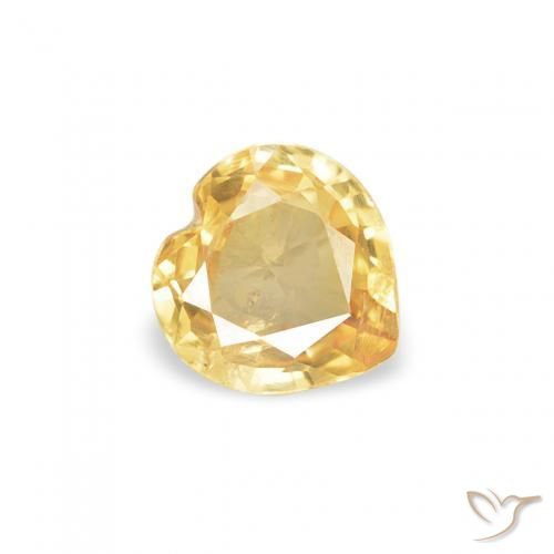 Safira ouro brilhante Natural 0.35ct, Coração, VS