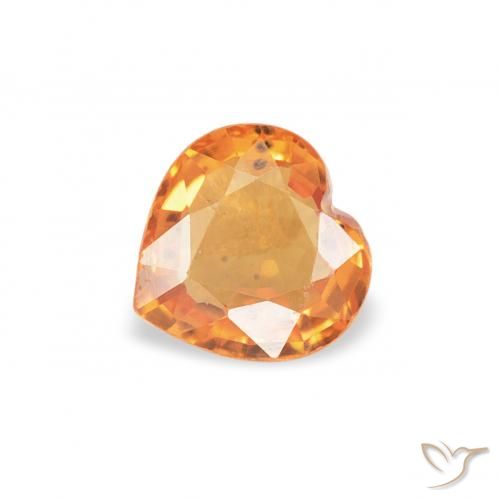 0.41ct Natural Laranja Profundo Safira, Coração, VS