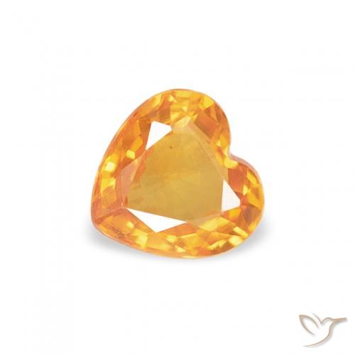 0.41ct Natural Laranja Médio Safira, Coração, VS